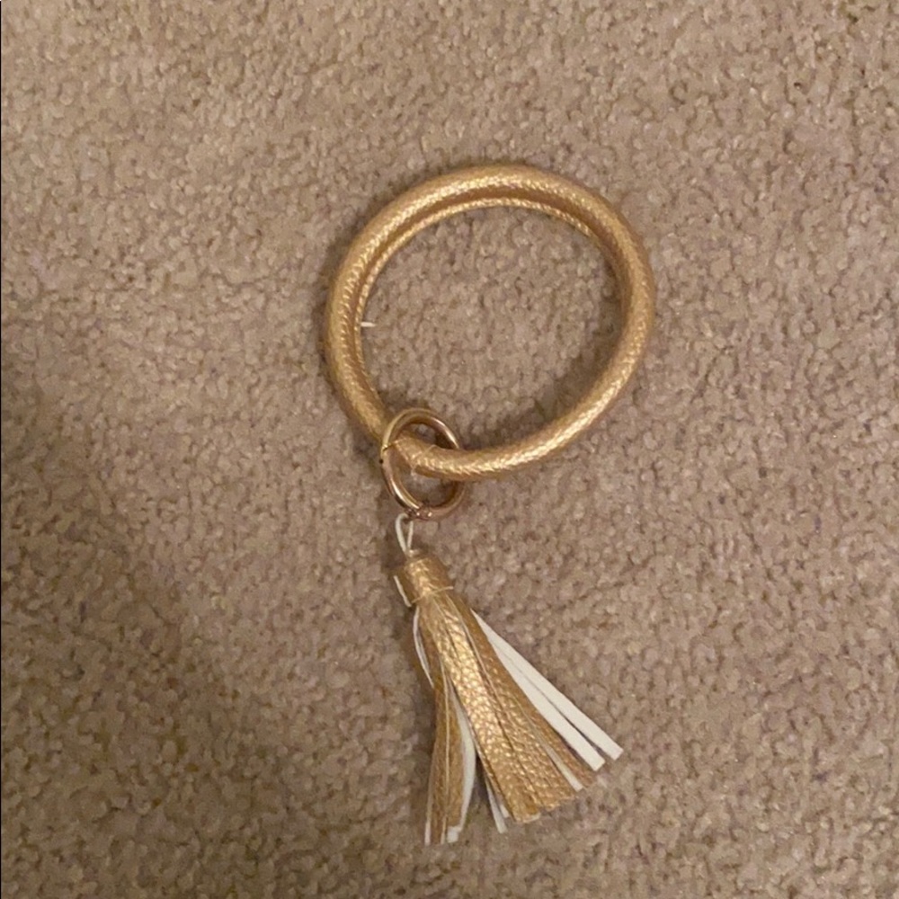 Gold key ring wristlet